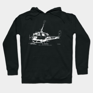 Bell UH-1 Iroquois (white) Hoodie